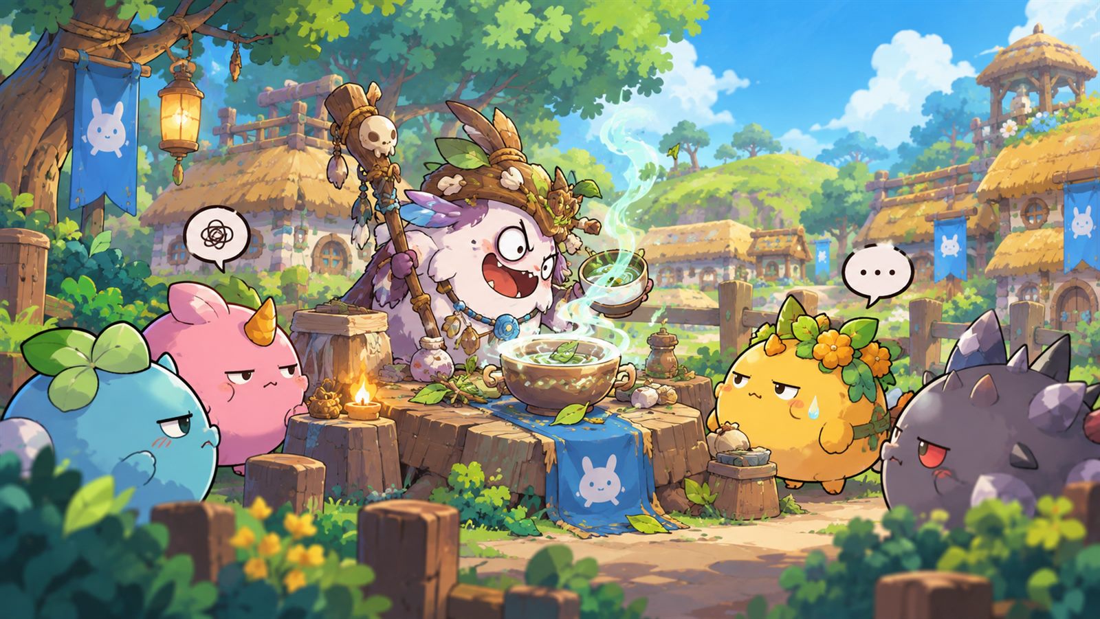 The Axies gathered around the shaman's table, taking up the call